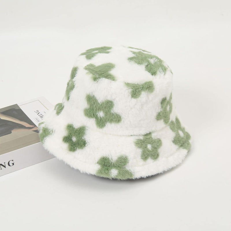 Yonchic Store Winter Soft Faux Fur Plush Bucket Hat, Lovely Fisherman Cap, Fashion Outdoor Thick Warm Sun Cap for Women - Image 5